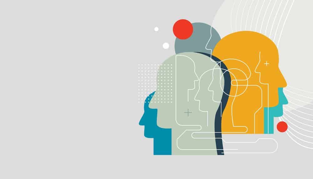 Abstract,Human,Profiles.,Illustration,On,The,Theme,Of,The,Digital